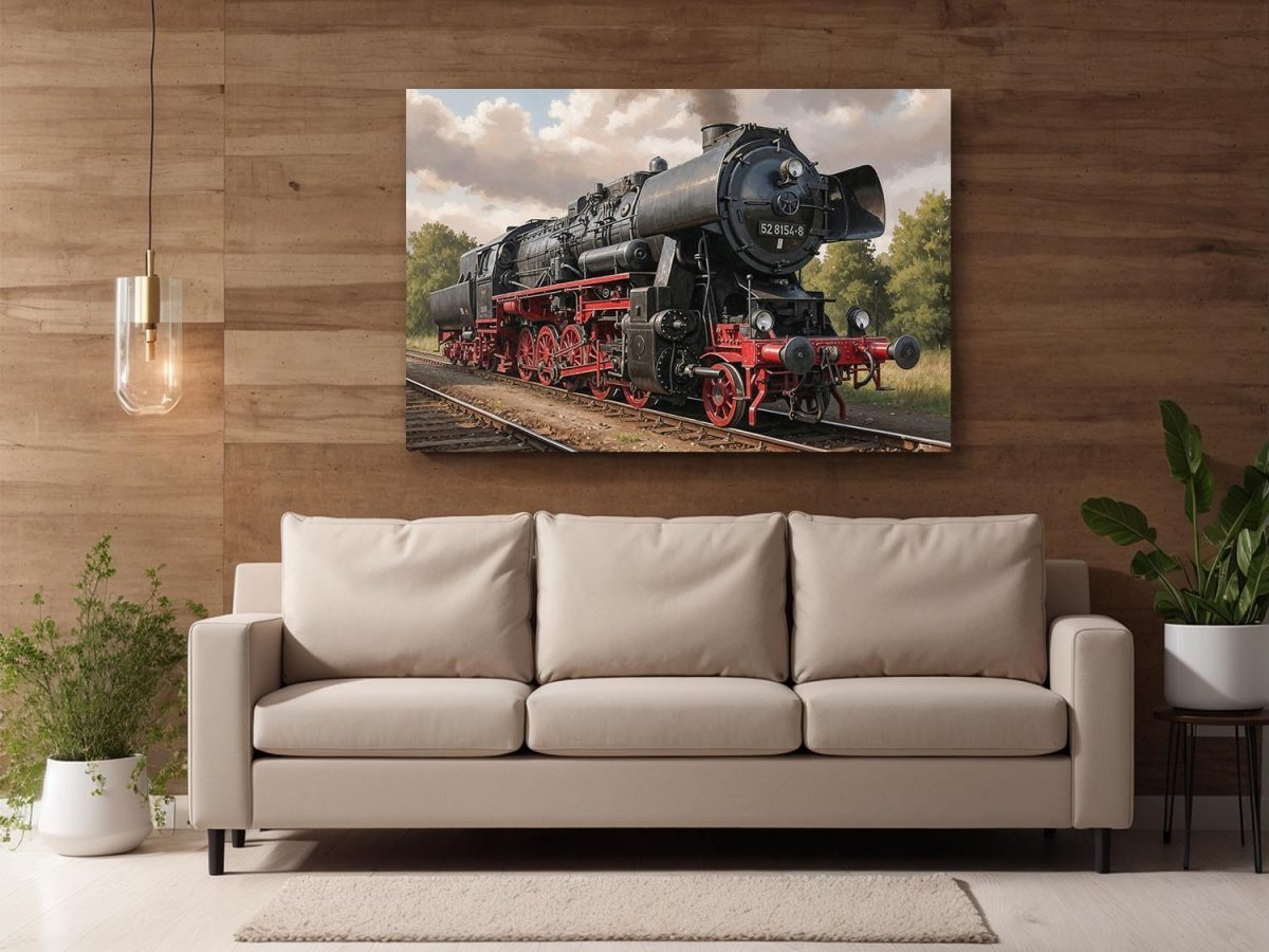 57-817.jpg Dampflok 52 8154, Druck auf Leinwand