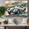 Rennwagen auf abstraktem Hintergrund – Druck auf Leinwand