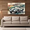 Rennwagen auf abstraktem Hintergrund – Druck auf Leinwand