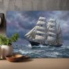 Sturmfahrt des Dreimasters , Druck auf Leinwand, Segelschiff