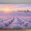 Lavendelfelder im Abendlicht – Harmonisches Landschaftsbild auf Leinwand,