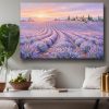 Lavendelfelder im Abendlicht – Harmonisches Landschaftsbild auf Leinwand,