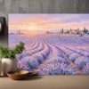 Lavendelfelder im Abendlicht – Harmonisches Landschaftsbild auf Leinwand,