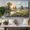 Flusslandschaft im Abendlicht - Harmonisches Bild auf Leinwand